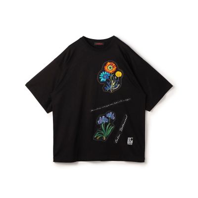 CABaN スビンコットン FLOWERSモチーフTシャツ