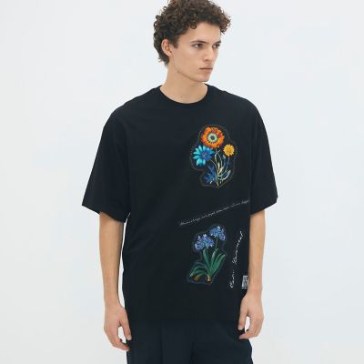 CABaN スビンコットン FLOWERSモチーフTシャツ | CABaN