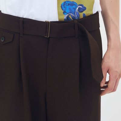 ウールギャバジン ベルテッドパンツ | CABaN/キャバン | 三越伊勢丹