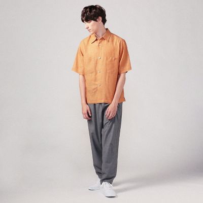 ＣＡＢａＮ　リネン　ダブルパッチポケットハーフスリーブシャツ