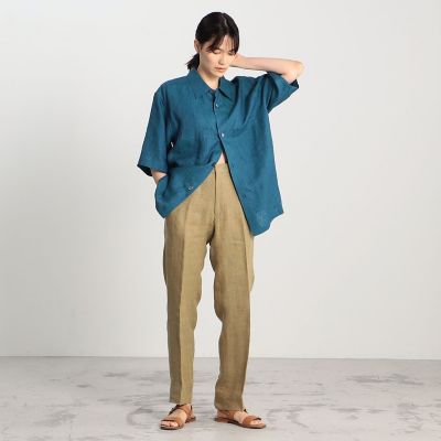 CABaN リネン ダブルパッチポケットハーフスリーブシャツ | CABaN 