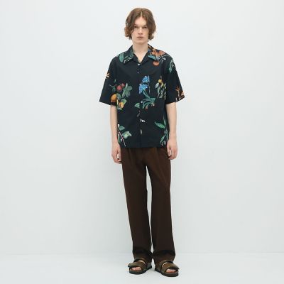 ＣＡＢａＮ　コットン　Ｇｒｅｅｎ　Ｓｈｏｗｅｒプリント　ハーフスリーブシャツ