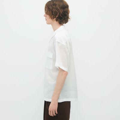 【新品】 CABaN キャバン♡リネン ハイカラーフレンチスリーブシャツ caban（キャバン）の「CABaN リネン ハイカラーフレンチスリーブ