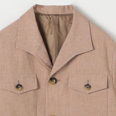 【超美品】定価3.4万◆ラブルール◆コットンリネン カバーオール 黒 コットンリネンスラブ 4ポケットカバーオールジャケット
