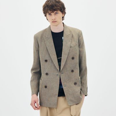 【良品】GABaN ギャバン リネンダブルジャケット M ミックスリネン ダブルブレストジャケット | CABaN/キャバン | 三越