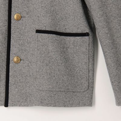 ＣＡＢａＮ　ウールコットンダブルフェイス　カラーレスジャケット