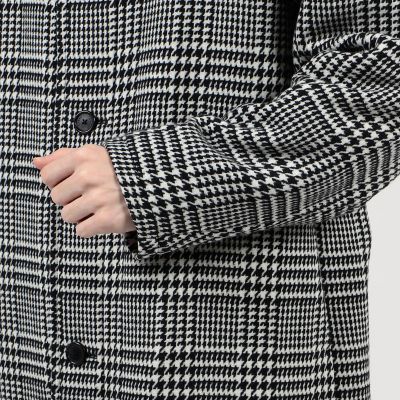 Cabana / カバナ Yacht ウールグレンチェック スタンドカラーコート CABaN ウールギャバジン ガンクラブチェックスタンドカラー