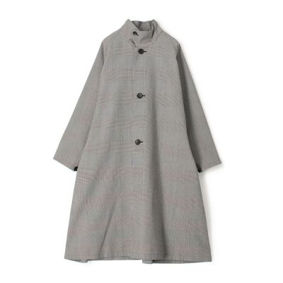 ウールギャバジン ガンクラブチェックスタンドカラーコート | CABaN