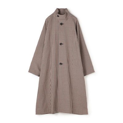 ウールギャバジン ガンクラブチェックスタンドカラーコート | CABaN