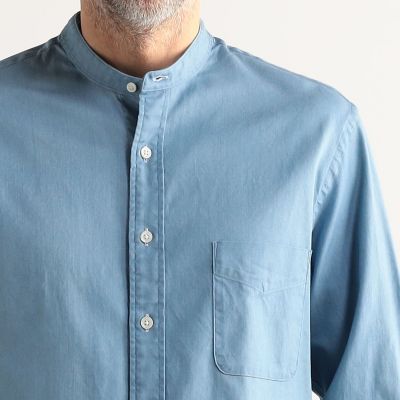 インディゴツイル　バンドカラーシャツ　ＣＡＮＣＬＩＮＩ