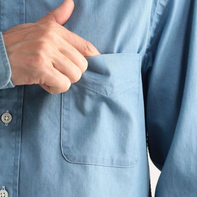 インディゴツイル　バンドカラーシャツ　ＣＡＮＣＬＩＮＩ