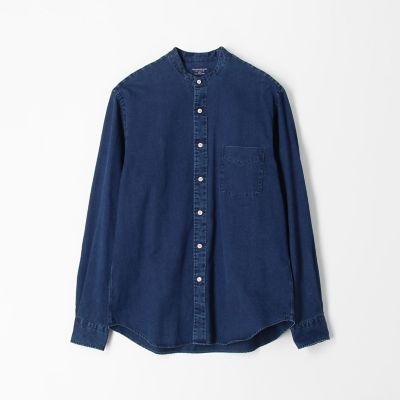 インディゴツイル　バンドカラーシャツ　ＣＡＮＣＬＩＮＩ
