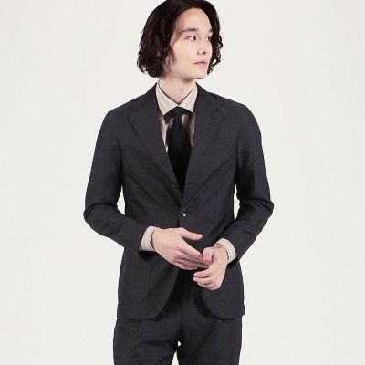 １２０／２コットンブロード　ダブルストライプ　ワイドスプレッドカラーシャツ