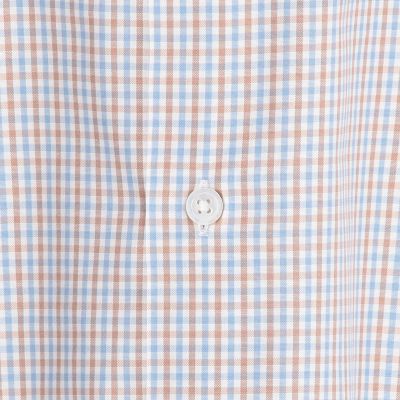 １２０／２コットン　ギンガムチェック　ボタンダウンシャツ