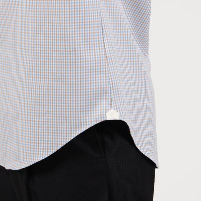 １２０／２コットン　ギンガムチェック　ボタンダウンシャツ