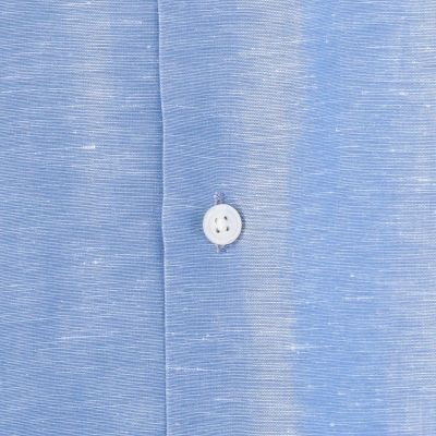 リネンコットン　ボタンダウンシャツ