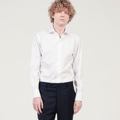 120／2フレンチツイル ワイドスプレッドカラードレスシャツ