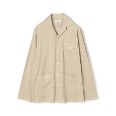 スビンコットンパイル　オープンカラーシャツブルゾン