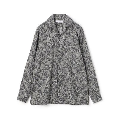 コットンシルク　オープンカラー　プリントシャツ