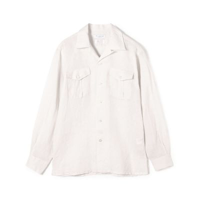 アイリッシュリネン　ダブルポケット　ロングスリーブシャツ