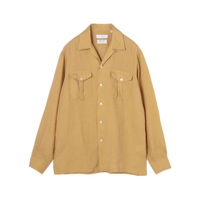 アイリッシュリネン ダブルポケット ロングスリーブシャツ