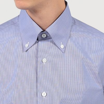 １２０／２コットン　ハウンドトゥース　ボタンダウン　ドレスシャツ