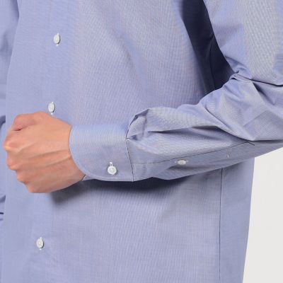 １２０／２コットン　ハウンドトゥース　ボタンダウン　ドレスシャツ
