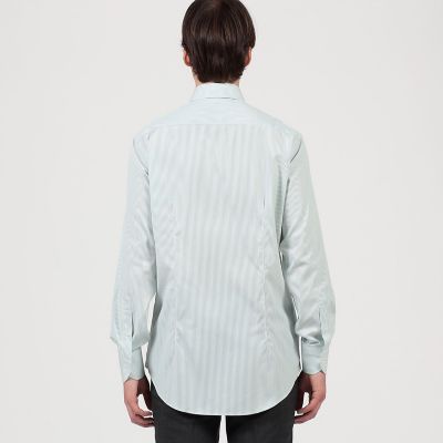 １２０／２コットン　キャンディストライプ　　レギュラーカラー　ドレスシャツ