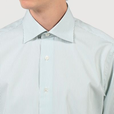１２０／２コットン　キャンディストライプ　　レギュラーカラー　ドレスシャツ