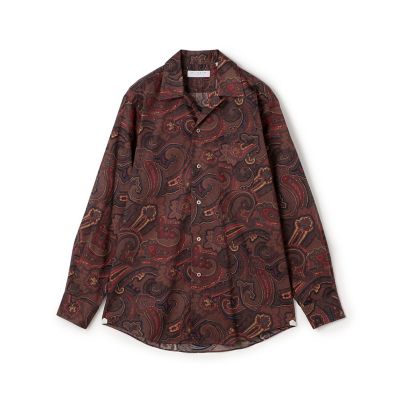 ＜TOMORROWLAND (Men)＞コットン　ペイズリープリント　オープンカラー　ロングスリーブシャツ