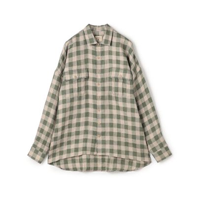別注】GUY ROVER リネンチェック オーバーシャツ