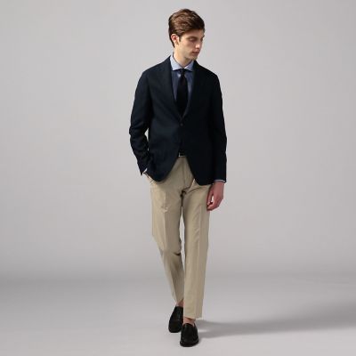 リネンシャンブレー ワイドカラー ドレスシャツ NEW WIDE－5