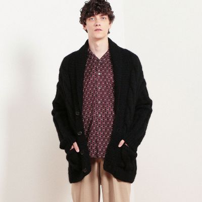 アルパカウールショールカラーコート ベビーアルパカウール ショールカラーカーディガン