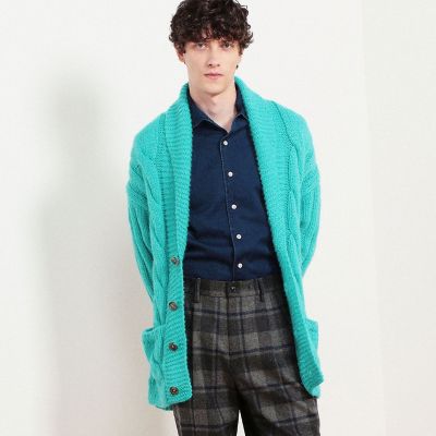 ベビーアルパカウール ショールカラーカーディガン