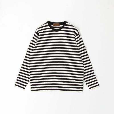シーアイランドコットンボーダー クルーネックニット BROWN 