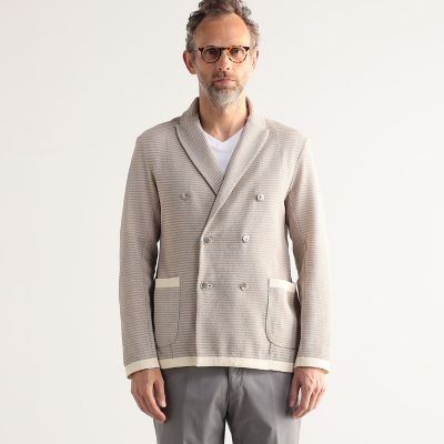 ポリエステルペーパー　ダブルブレスト６Ｂニットジャケット