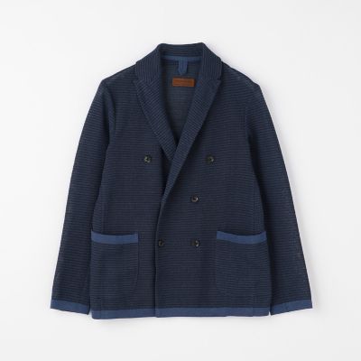 ポリエステルペーパー　ダブルブレスト６Ｂニットジャケット