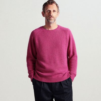 カシミヤ×スーパーキッドモヘア クルーネックニット