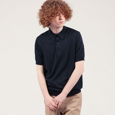 シルクコットン ニットポロシャツ | TOMORROWLAND (Men