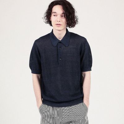 リネンコットン ニットポロシャツ | TOMORROWLAND (Men