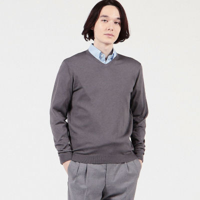 シルクコットン Vネックプルオーバーニット Sesia