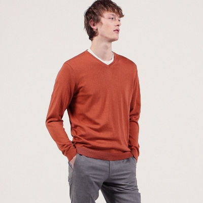 シルクコットン Vネックプルオーバーニット Sesia