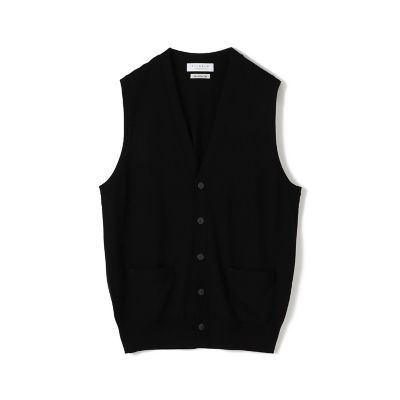 ＜INSCRIRE＞Vネック ニット ベスト　BLACK シルクコットン Vネックニットベスト | TOMORROWLAND (Men