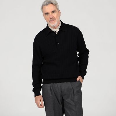 【BEAUTY&YOUTH】リングコットン ニットポロジャケット　ブラック　M BEAUTY&YOUTH】リングコットン ニットポロジャケット ブラック M