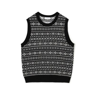 これからの季節にCABaN キャバン コットンカシミヤ　ベスト CABaN コットンカシミヤ フラワーエンブロイダリー クルーネック