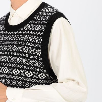 ウール フェアアイル クルーネックプルオーバー ニットベスト