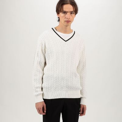 コットンケーブル Vネックニット | TOMORROWLAND (Men