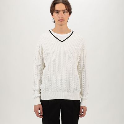 コットンケーブル Vネックニット | TOMORROWLAND (Men