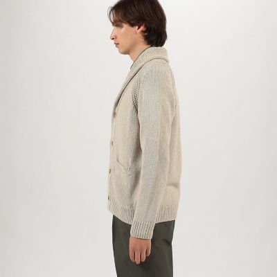 リネン ロング ニットカーディガン ベージュ 麻100% ショールカラー リネン ロング ニットカーディガン ベージュ 麻100% ショールカラー
