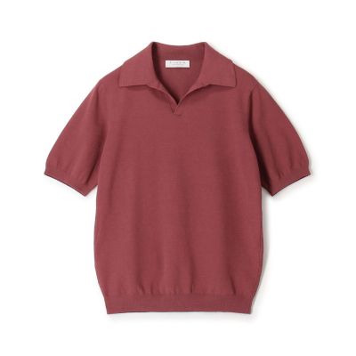 25ss BAFY スキッパーメッシュニットポロ　コットンリネン　クラシコ BORDER MESH KNIT SKIPPER POLO SHIRT #PEACOCK GREEN [YK25SS001010S
